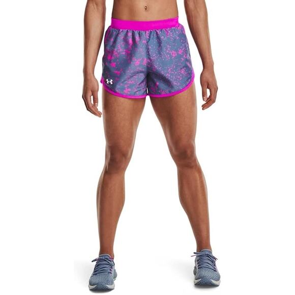Under Armour Women’s Fly By 2.0 Printed Shorts Purple - Size M - Picture 1 of 4